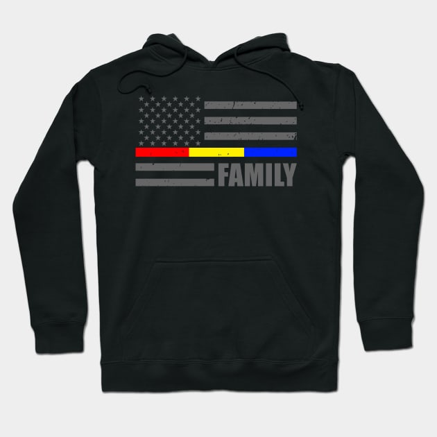 911 Dispatcher Flag - Thin Blue Line - Thin Red Line - Thin Gold Line Hoodie by bluelinemotivation